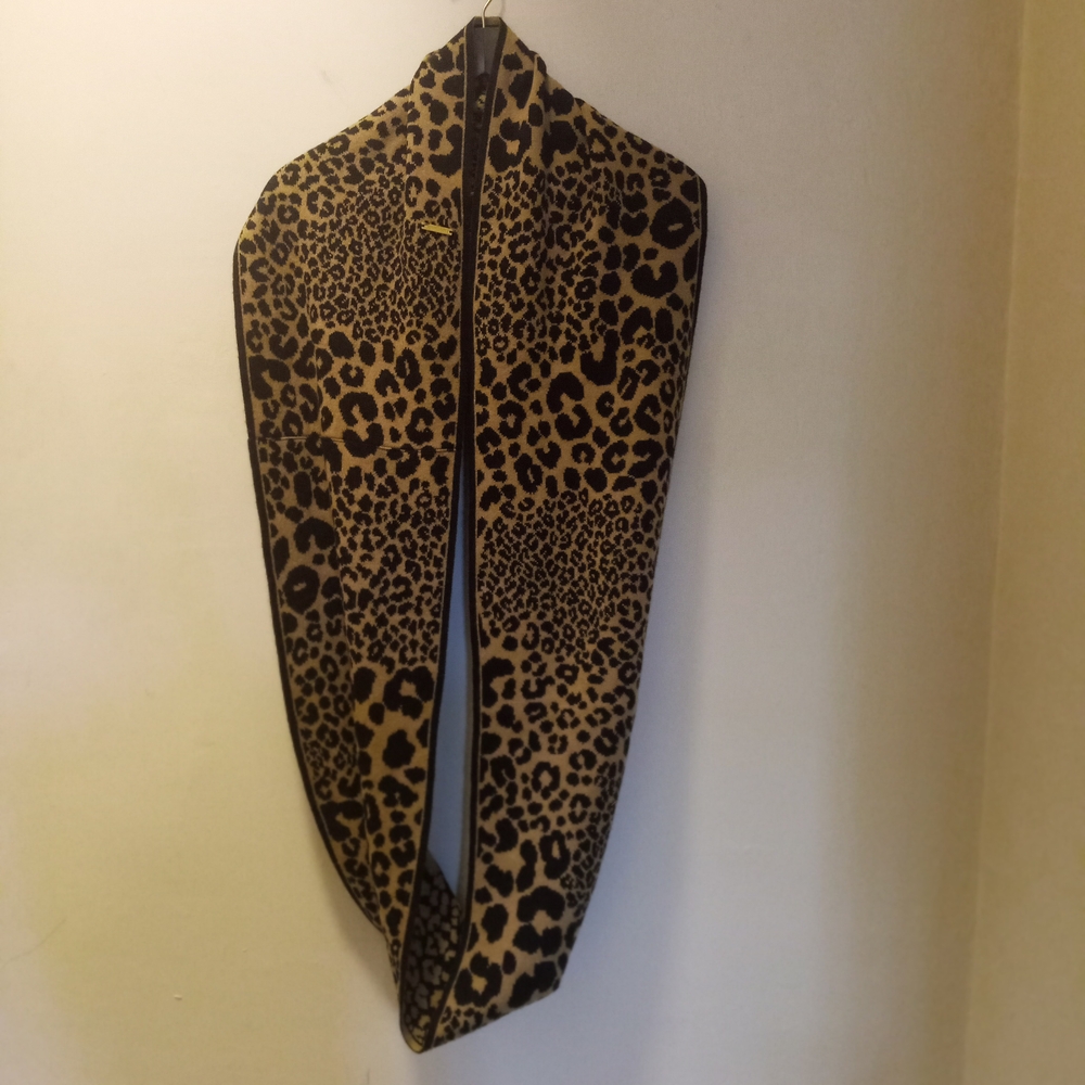 Michael Kors Leopard-Print Infinity Scarf in Tan and Black